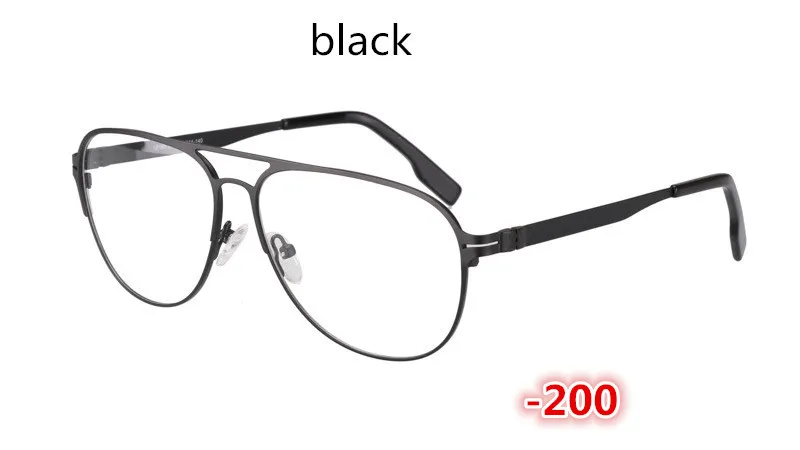 black -200 Солнцезащитные фотохромные очки с полной оправой, модные студенческие короткие очки для коррекции зрения-1,0-1,5-2,0-2,5-3,0-3,5-4,0 - Цвет оправы: black -200