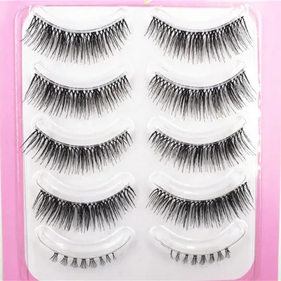 5 pairs of handmade transparent stems natural encryption false eyelashes | Красота и здоровье