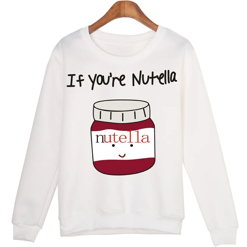 YEMUSEED милые Nutella свитшоты Kawaii забавные студенческие толстовки Harajuku топы пуловеры
