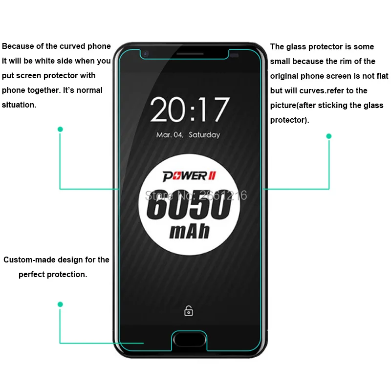 Закаленное стекло 9H 2.5D для Ulefone Power 2 Премиум Защитная пленка II 5 дюйма|screen protector