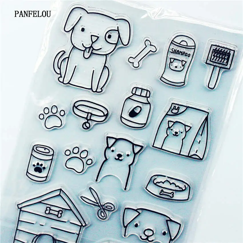 PANFELOU собаки питомника прозрачный силиконовый штамп/печать для DIY