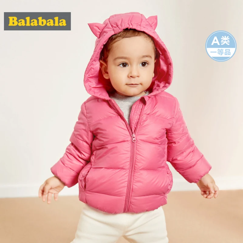 Balabala Infant Baby Quilted Lightweight Critter Down Jacket Newborn Girl Boy Hooded Puffer with Zip Chinlon Lined |