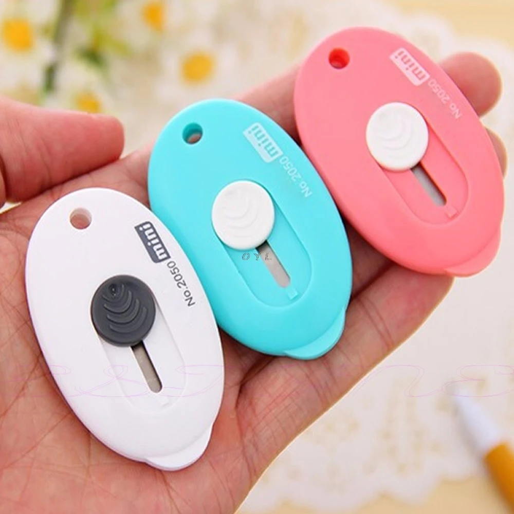 Новый случайный цвет Универсальный мини нож резак коробка выдвижное лезвие DIY