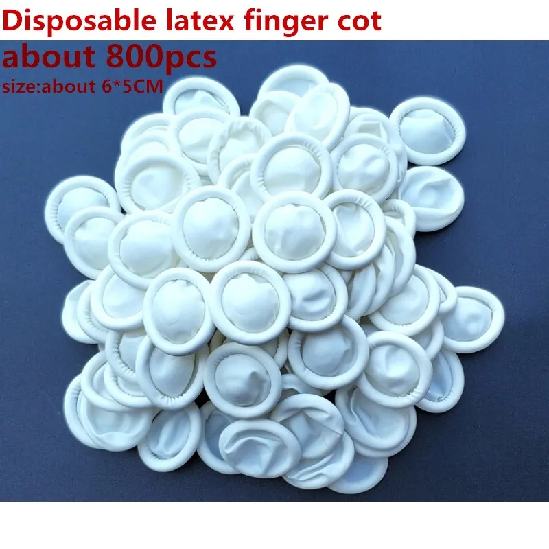 800pcs 6*5CM Disposable latex finger cot white No powder Tattoo Beauty Manicure rubber Protection anti-static Finger sleeve | Спорт и
