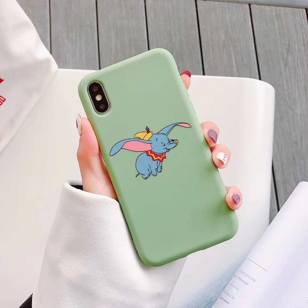 4 Чехол для телефона с парой мультиков Dumbo для iphone X XS MAX XR 7 8 6 S Plus Милая забавная мягкая задняя крышка из ТПУ с изображением слона конфет - Цвет: 4