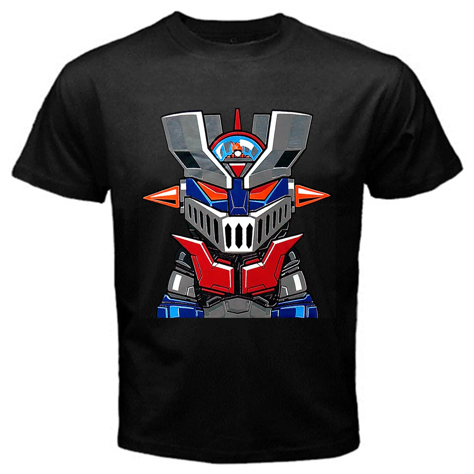 Mazinger Z Аниме старый классический Manga робот фильм футболка черный Basic Tee | Мужская