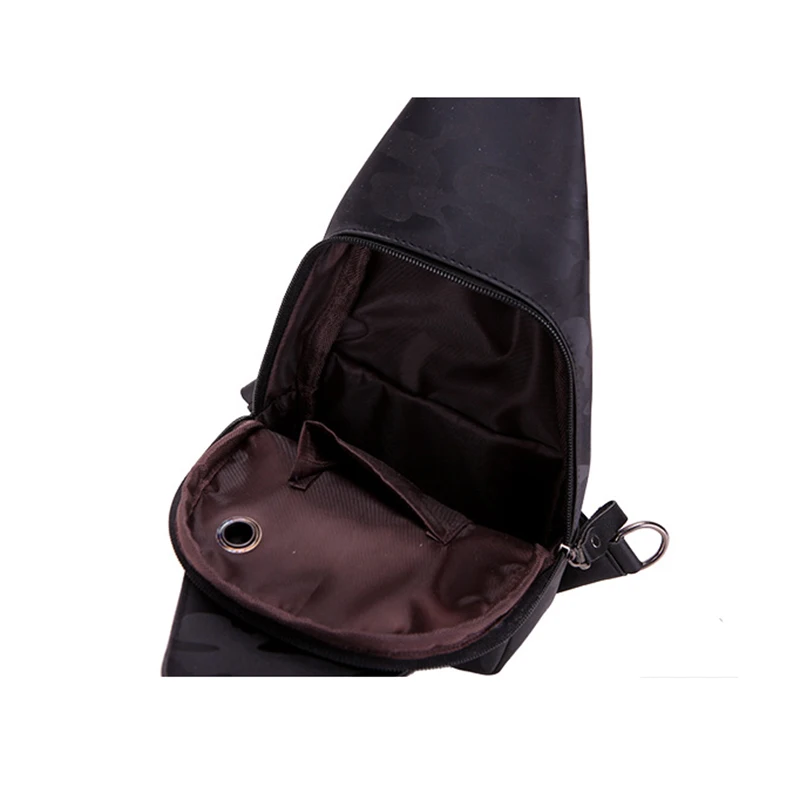 Brand Crossbody Bags for Men Messenger Chest Bag Pack Casual bags earphone support Waterproof oxford single Shoulder 2019 | Багаж и сумки