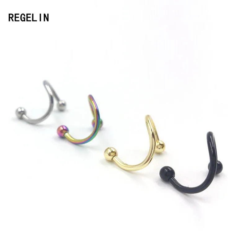 REGELIN пирсинг Lengua из нержавеющей стали спиральная серьга носового кольца гвоздик