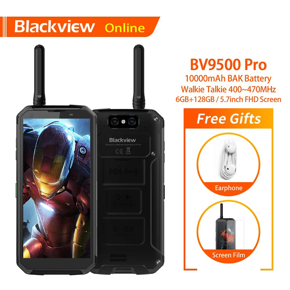 Blackview BV9500 Pro 5 7 &quotIP68 водонепроницаемый смартфон рация 6 ГБ + 128 10000 мАч батарея