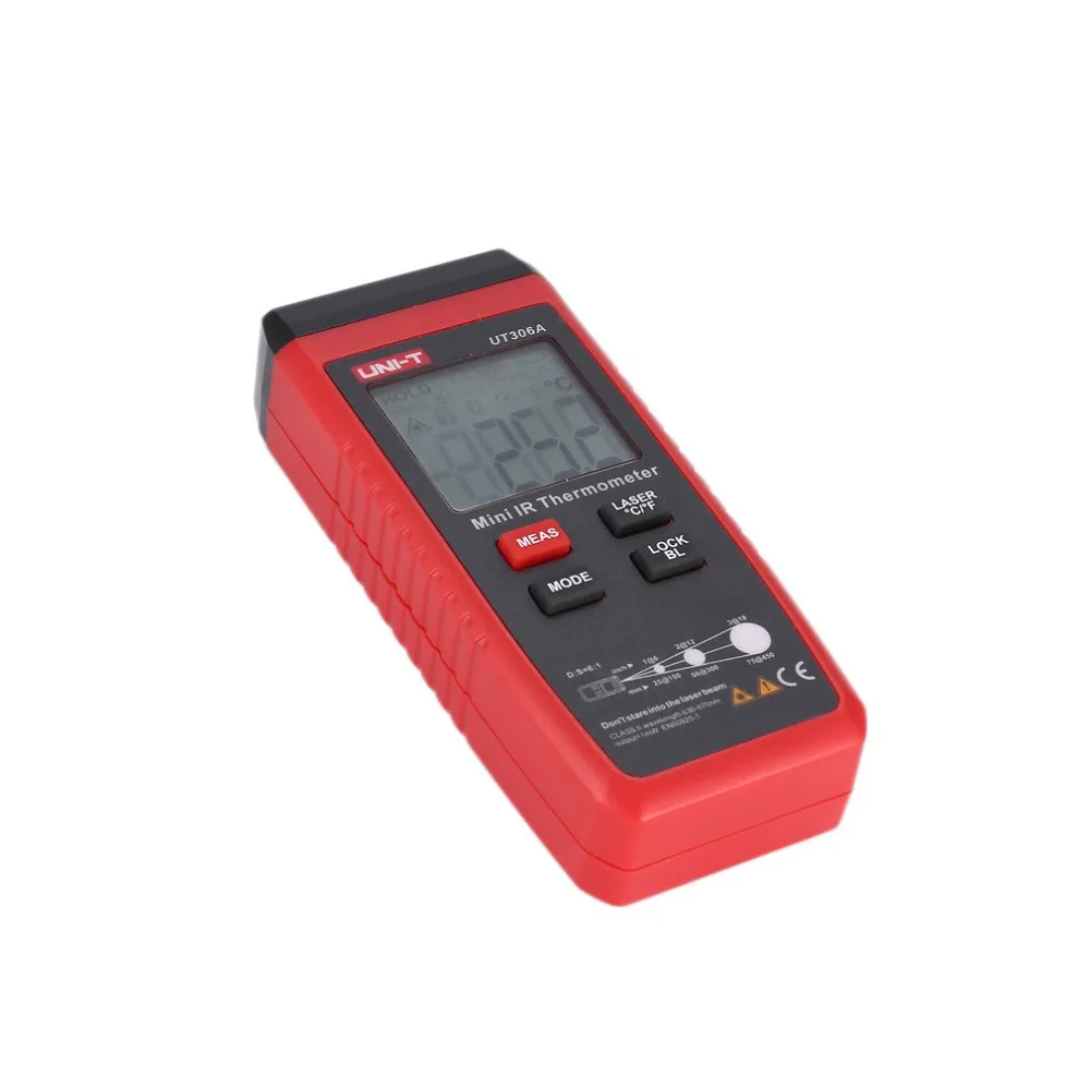 UNI-T UT306A Мини цифровой lcd инфракрасный термометр измеритель температуры C/F Пирометр красный лазер Бесконтактный ИК промышленный