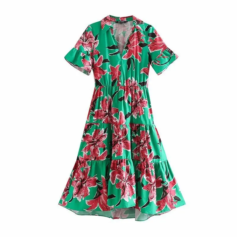 Ningning 55-1355 европейские и американские модные платья с цветочным принтом | Женская