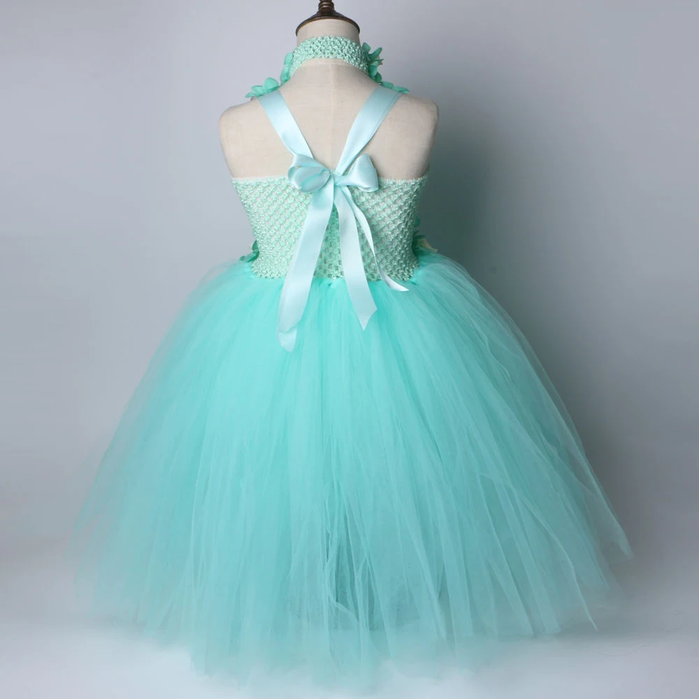 Mint Green Flower Girl Tutu Dress Tulle Party Kids Princess Fairy Ball Gown for Girls Wedding | Детская одежда и обувь