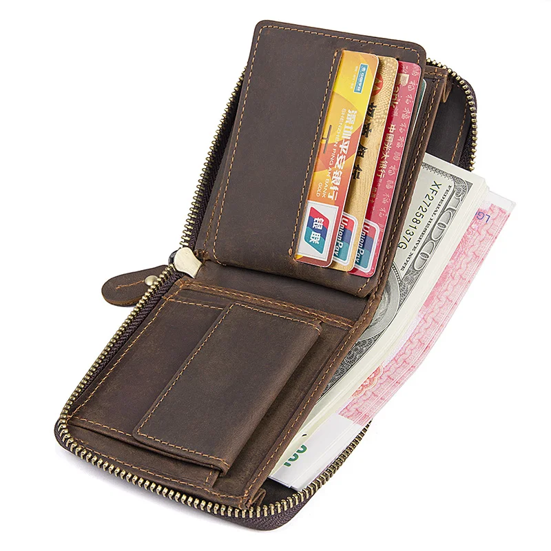 Augus Новое поступление натуральная кожа коричневый цвет модный кошелек ID