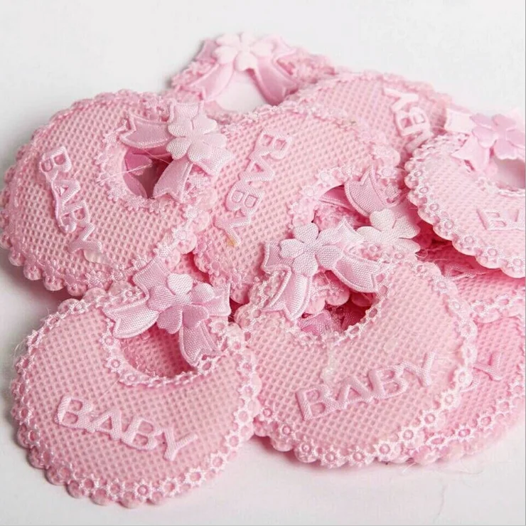 200 x Розовый/Синий тканевый нагрудник в стиле детского душа ярлыки сделай сам