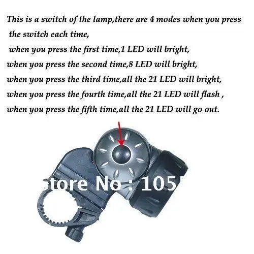 10sets bike light 21LED front headlight+5LED warning rear bicycle | Спорт и развлечения
