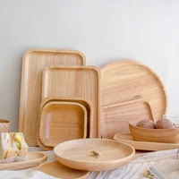 appetizer display serving trays rubber wood pan plate fruit dishes saucer tea tray dessert dinner bread wood platter plates
