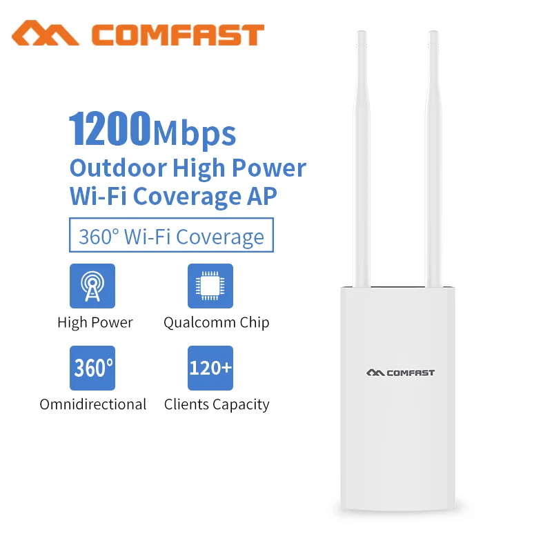 Comfast 1200 Мбит/с CF-EW72 двухдиапазонный 5 ГГц Высокая мощность открытый AP 360 градусов