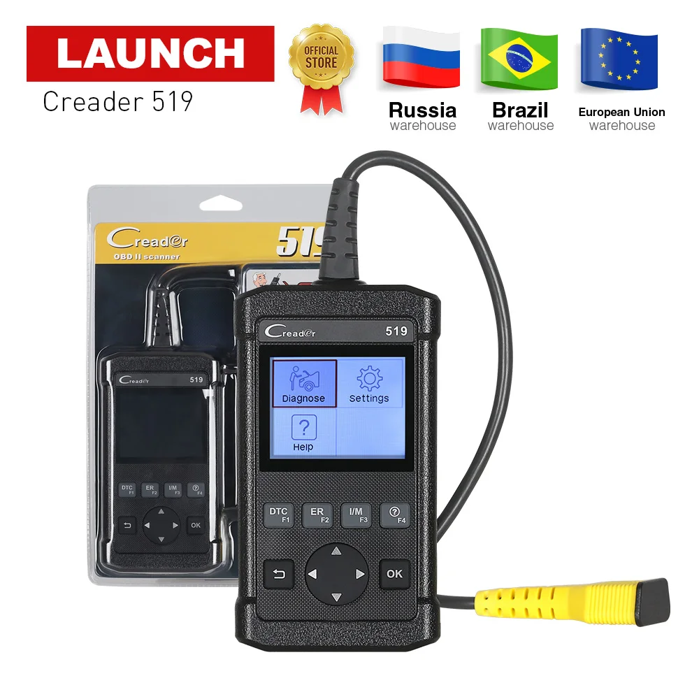 LAUNCH Creader 519 OBD2/EOBD диагностический инструмент CR519 OBD 2 сканер бортовой монитор тест