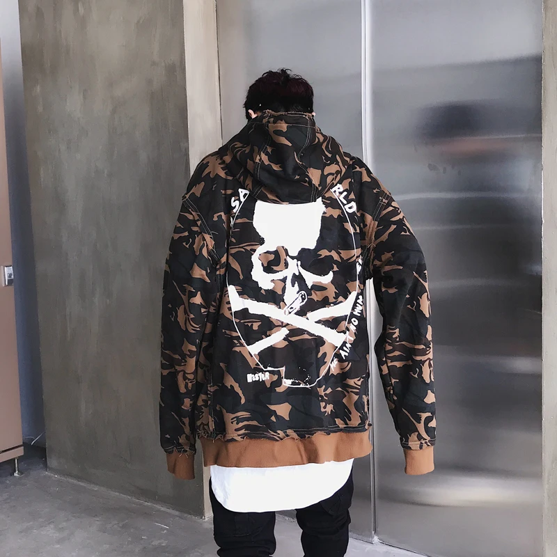 Осенние мужские модные камуфляжные толстовки Tyga в стиле SWAG хлопковые с капюшоном