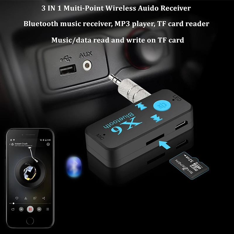 Беспроводной автомобильный Bluetooth музыкальный ресивер 3 в 1 с USB для audi a4 b5 megane tucson