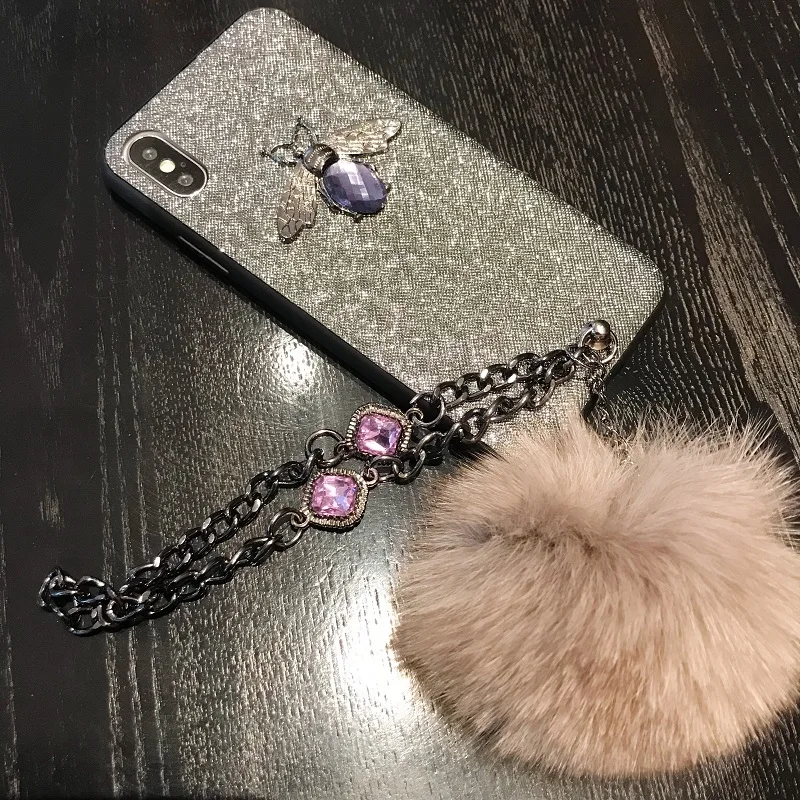 Fashion Simple 3d Crystal Bee Phone Cover Case For Iphone X 11 pro Xs Max Xr 10 8 7 6 6s Plus Luxury Hard Plastic Coque Fundas | Мобильные