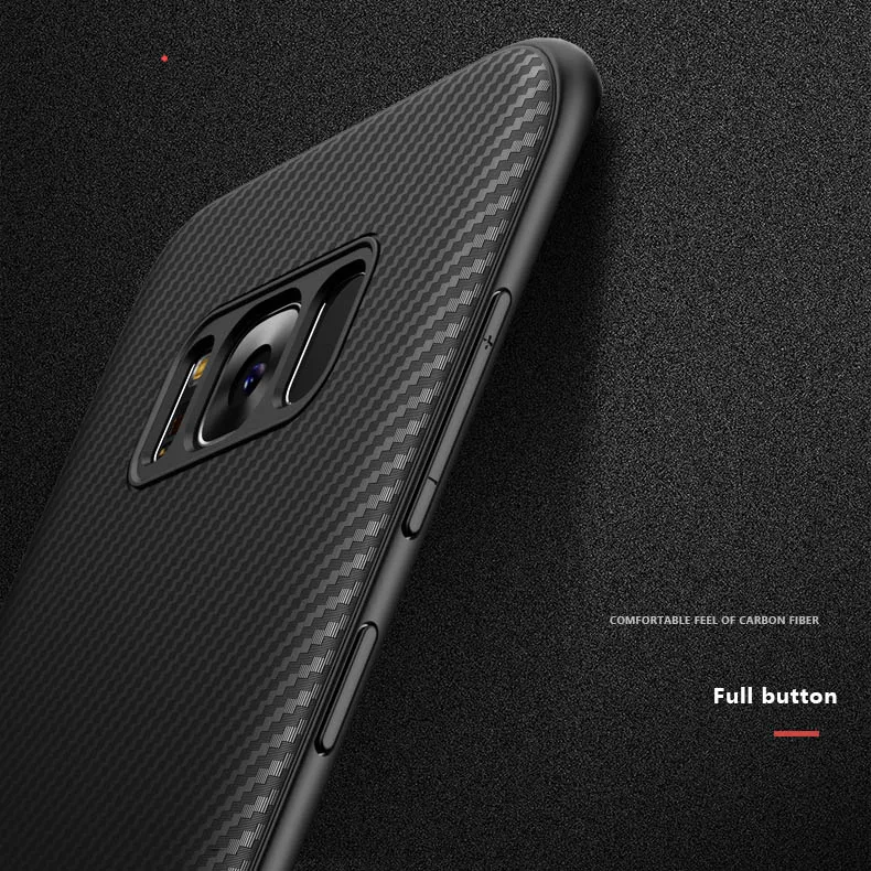 Toraise For Samsung galaxy S8 Case Carbon Fiber Ultra Thin Silicone Soft TPU for Plus Phone Cover Galaxy |