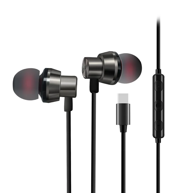 Наушники-вкладыши с разъемом USB Type-C металлические игровые наушники микрофоном