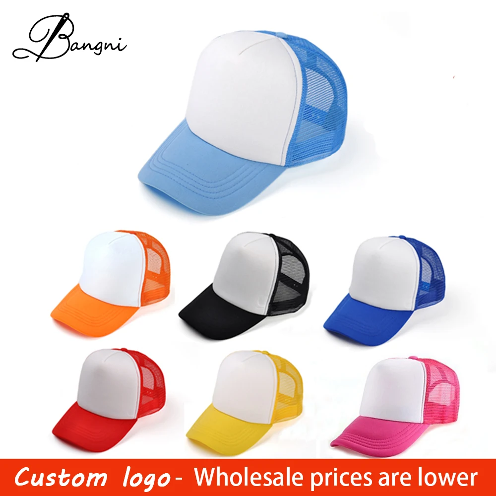 Summer Custom Personalized Own Logo Print Snapback Adjustable Cap Hip Hop hat Trucker Baseball Hat Mesh Breathable wholesale | Аксессуары