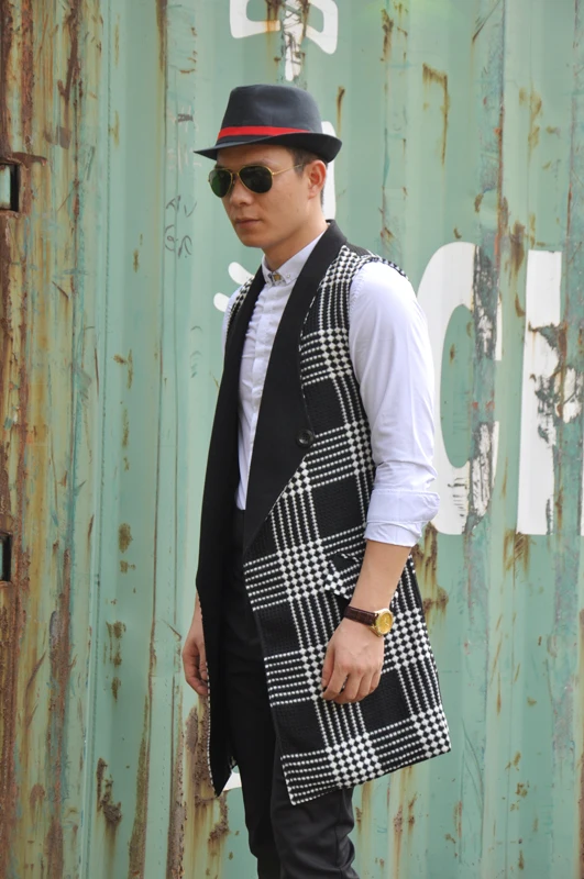 Новинка 2017 осенняя мужская длинная верхняя одежда длинный дизайнерский