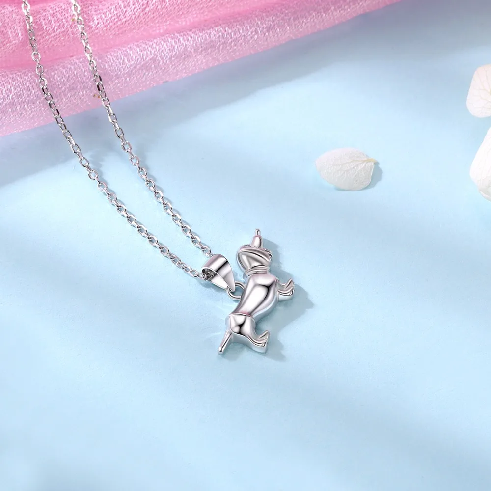 SILVERCUTE стерлингового серебра 925 ожерелье с таксой для женщин ювелирные изделия из