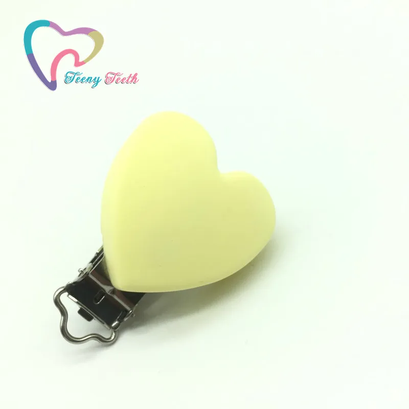 TeenyTeeth 1PC Mint Heart Love Shaped Pacifier Clip Silicone Baby Teether teething Accessories Non-toxic Nipple Clasps DIY | Украшения и