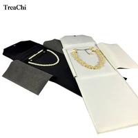 portable necklace holder white black pu pendant chain storage case pear jewelry organizer gift travel roll bag pearl folder