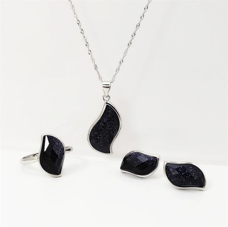 Серебро 925 пробы синий/красный/желтый/зеленый натуральные Ювелирные наборы с