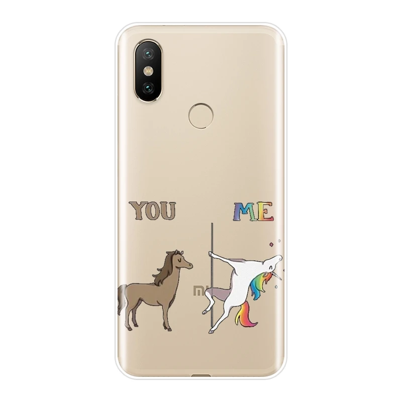Милый силиконовый чехол для телефона Kawaii Girl с единорогом Xiaomi Mi 5 5C телефон 5X 6 6X Plus