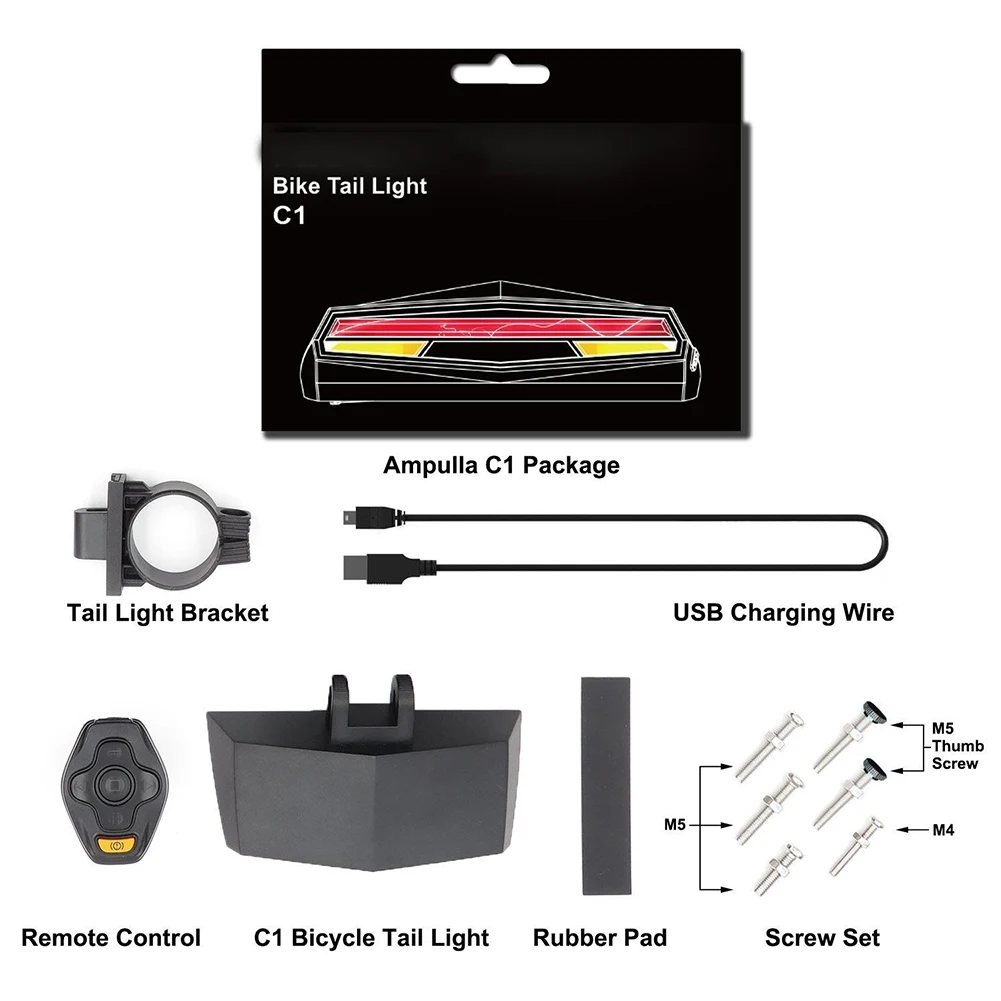 Беспроводной велосипед Smart дистанционного включения USB Перезаряжаемые хвост