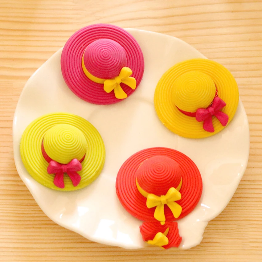 Креативный ластик в виде солнцезащитной шляпы карамельного цвета