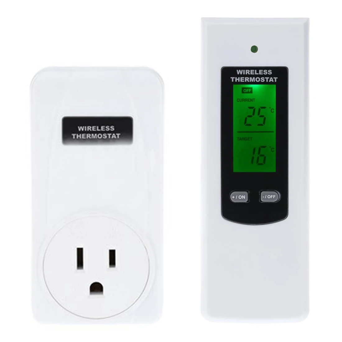 US Plug Беспроводной термостат EU/US/UK розетка контроллера температуры ЖК-дисплей с зеленой подсветкой терморегулятор - Цвет: US Plug