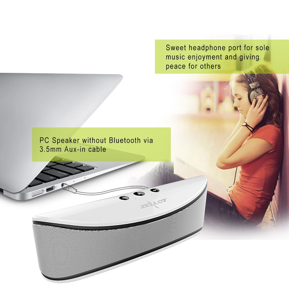 Zealot S2 портативный Bluetooth 4,0 беспроводной динамик Поддержка TF карты/USB накопитель автомобильные вечерние акустические системы 3D стерео музыка