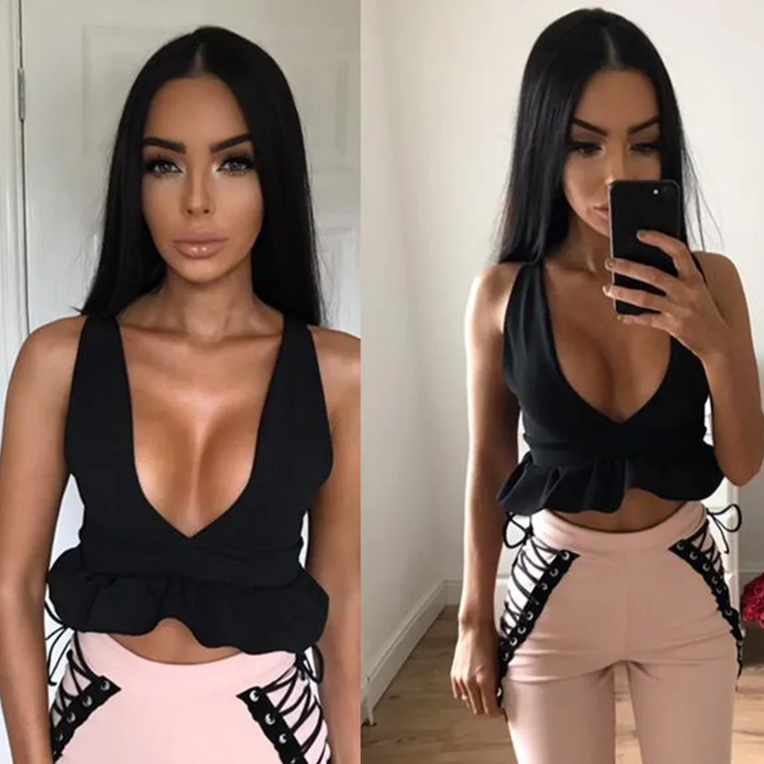 BJHOW белый топ без рукавов с рюшами топик спинки 2017 женский укороченный Летний