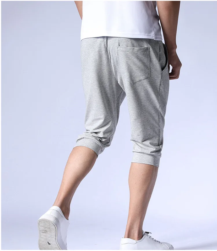 Летние мужские повседневные jogger х/б мужские шорты с эластичной талией Мужские дышащие однотонные Дышащие Короткие штаны