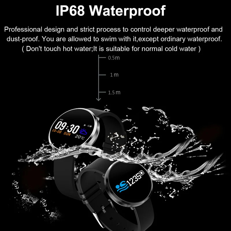 Наручные часы с монитором кровяного давления Bluetooth мужские водонепроницаемые