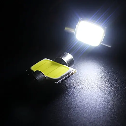 10 шт. гирлянда COB 31 мм 36 39 42 светодиодный светильник 12 чипов C5W DC12V белый цветной