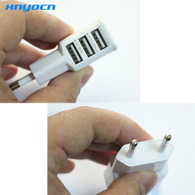 Универсальное Европейское Сетевое зарядное устройство с 3 USB-портами переменного