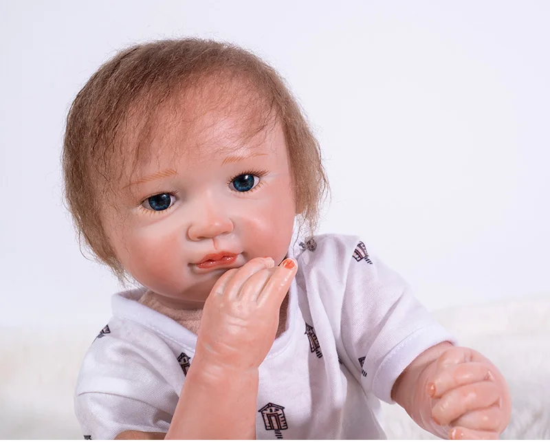 

18inches 46CM silicone reborn doll Bonecas Baby Reborn realistic magnetic pacifier bebe doll reborn for girl Gift