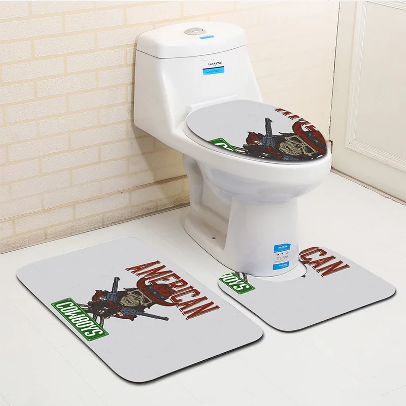 Бесплатная доставка 3 шт. зеленый коврик для ванной с черепом Banyo Paspas набор