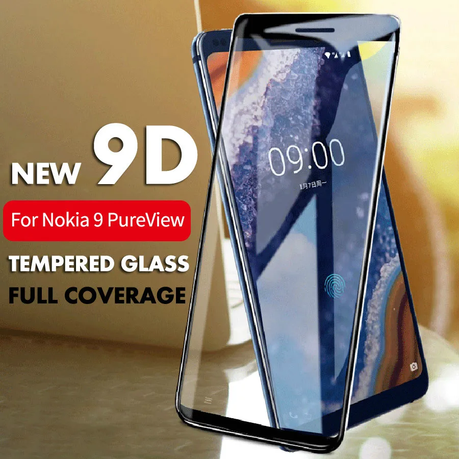 Защитное стекло 9D с полным покрытием для Nokia 1 Plus 4 2 3 Защита экрана 8 7 6 5 закаленное