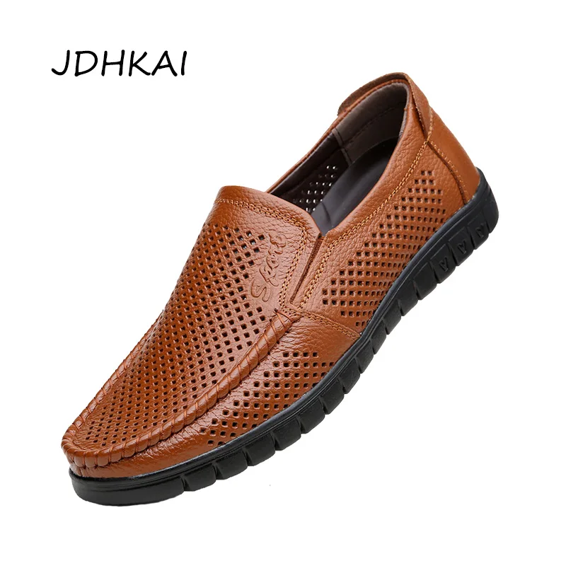 Мужская обувь из натуральной кожи дышащая 2019 Новое поступление легкие черные