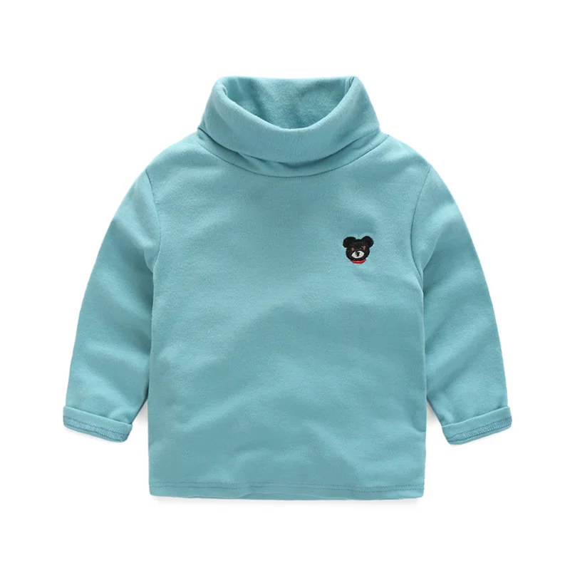 

Модная детская футболка с высоким воротником на весну-осень однотонные толстовки с капюшоном для маленьких мальчиков и девочек детская оде...