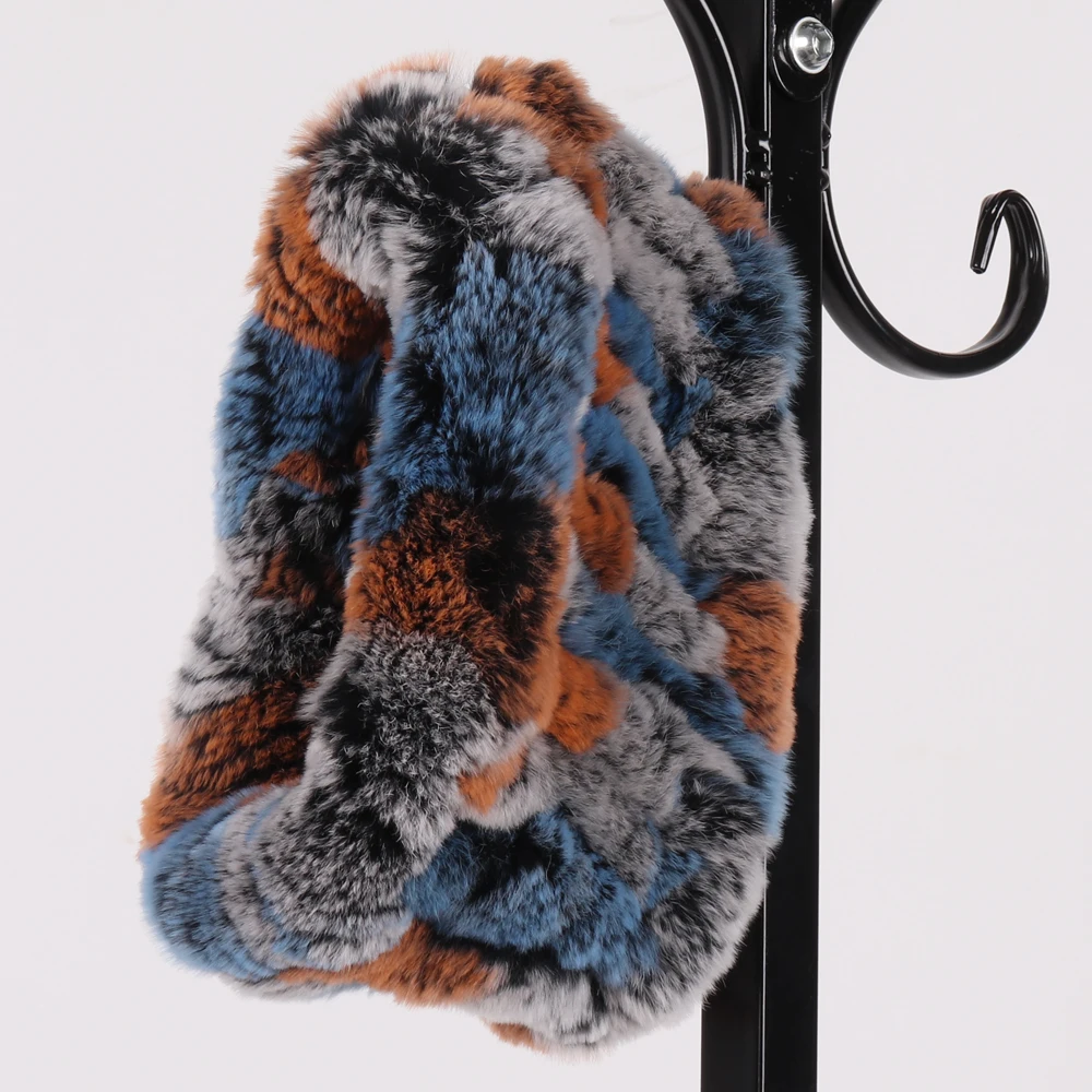 2021 модные зимние женские реального шарф из меха кролика рекс с мехом меховые