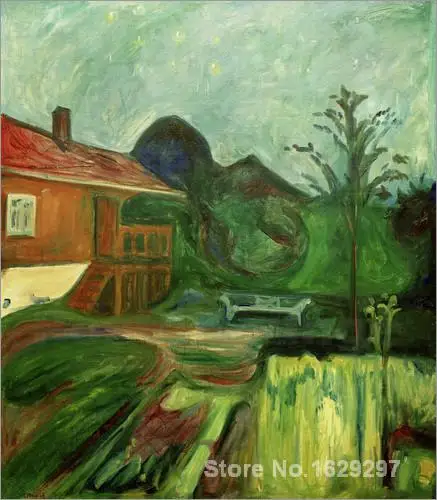 Современная картина абстрактная летняя ночь. Aasgaardstrand от Edvard Munch высокое качество